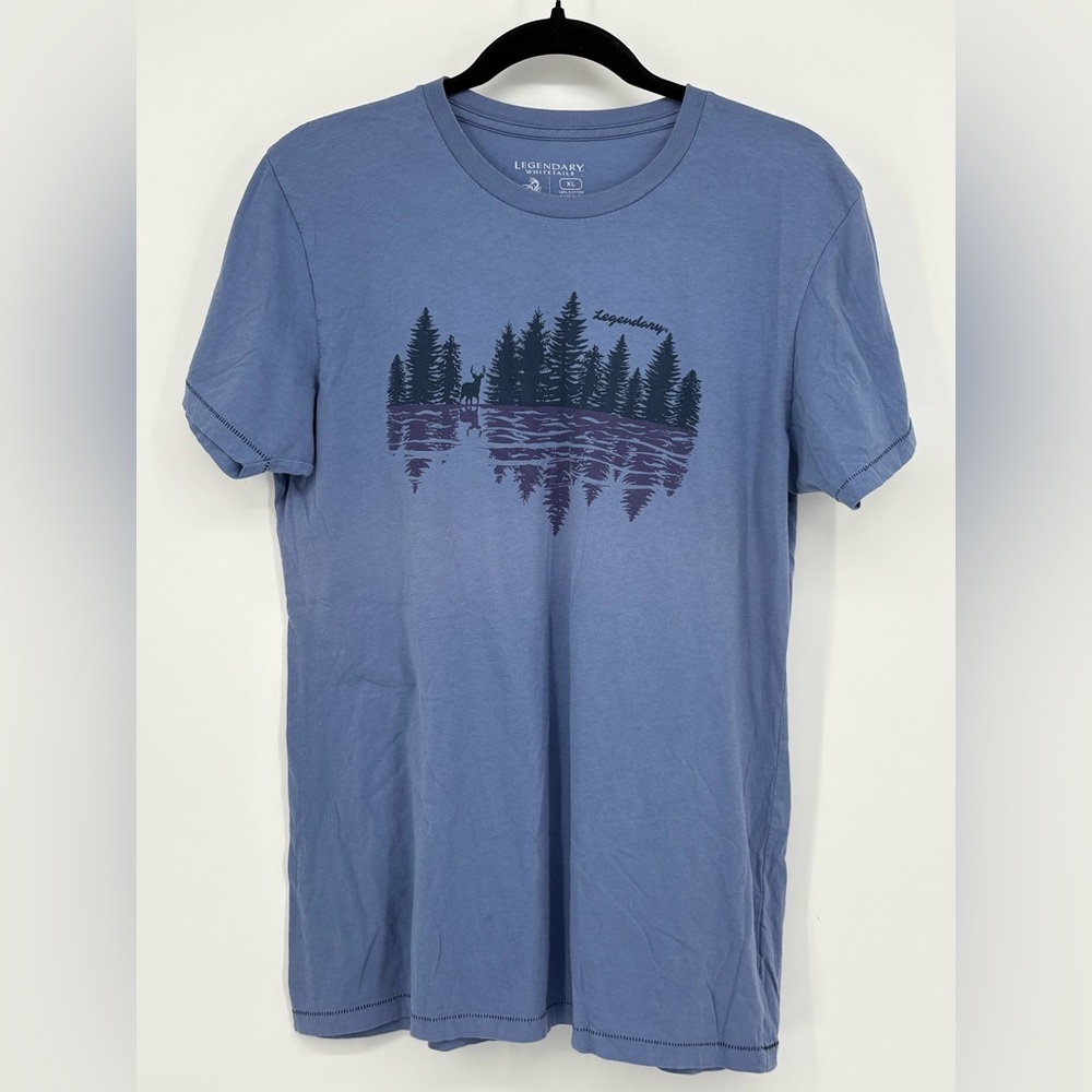 LEGENDARY WHITETAILS T-Shirt Blue Graphic 100% Cotton Mens XL